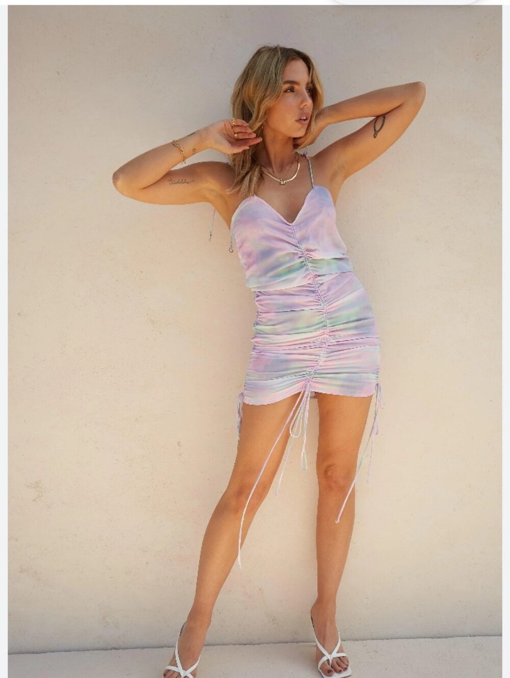 NWT Skylar + Madison Tie Dye Ruched Mini Dress